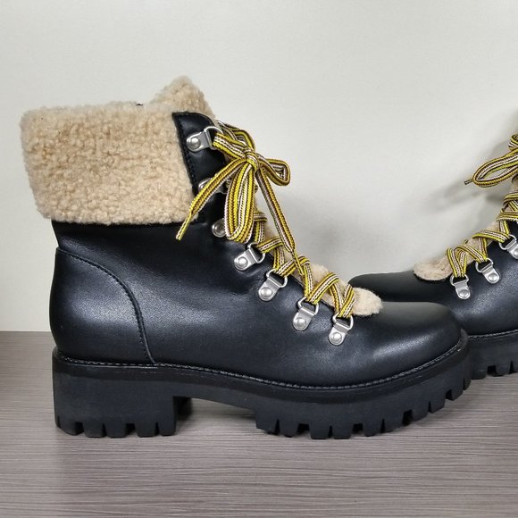 Steve Madden Aniko Combat Boot, Black Faux Leather, Womens Size 8 M - Picture 8 of 10